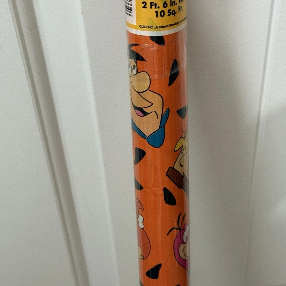 Vintage 1994 FLINTSTONES GIFT WRAP Wrapping Paper 10‎ Sq Ft.